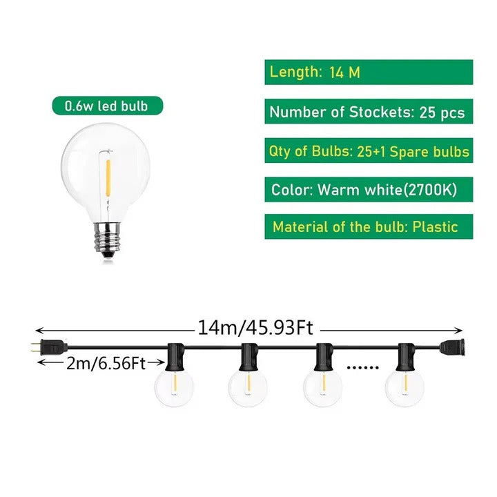 BowLift | Outdoor LED Bulb String Lights for Home and Events