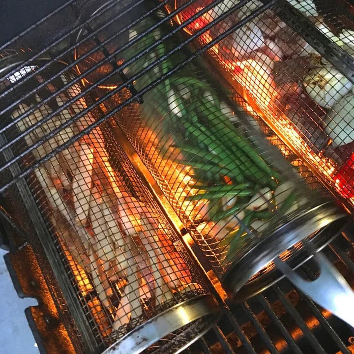 BowLift | Durable BBQ Grill Basket with Rotating Design for Outdoor Grilling