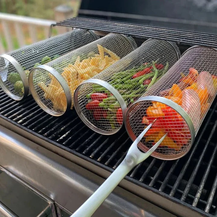 BowLift | Durable BBQ Grill Basket with Rotating Design for Outdoor Grilling