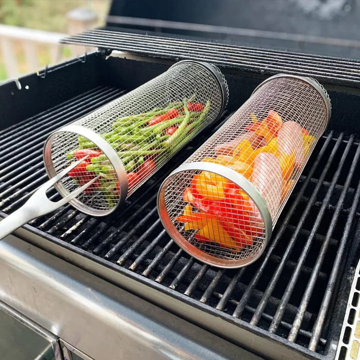 BowLift | Durable BBQ Grill Basket with Rotating Design for Outdoor Grilling