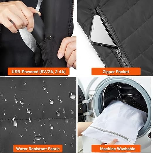 BowLift | Lightweight Heated Unisex Puffer Vest For Winter Outdoor Activities