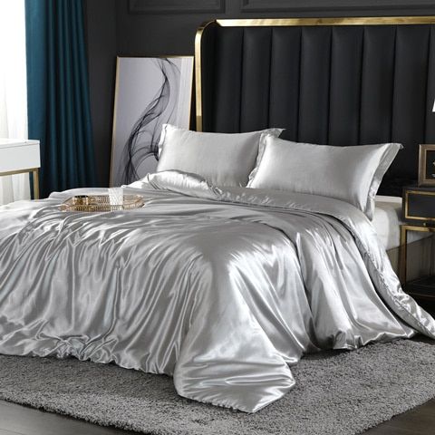 BowLift | Silk/Satin Bed Linen Duvet Cover Luxury Set (2x Pillowcase, 1x Fitted Sheet, 1x Duvet)