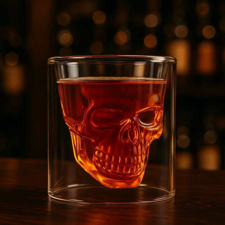 3D Skull Head DouBowlifte Drinking Glass | Bowlift