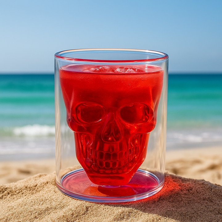 3D Skull Head DouBowlifte Drinking Glass | Bowlift