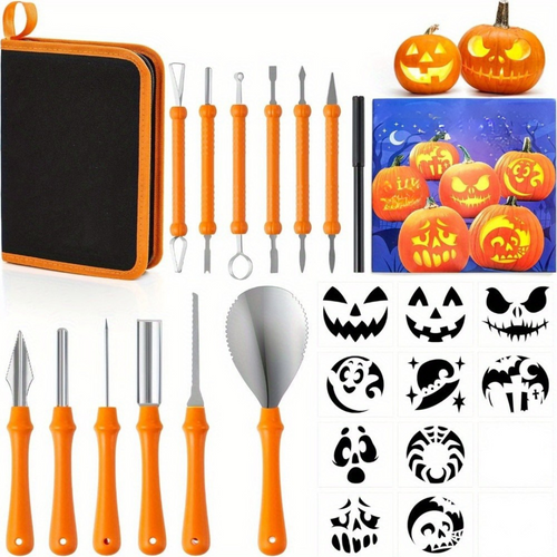 BowLift | Halloween Pumpkin Carving Kit with Stencils | Easy Carved Pumpkins Reusable Tools