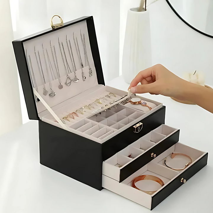 BowLift | Leather Multi-Layer Jewelry Box Organizer