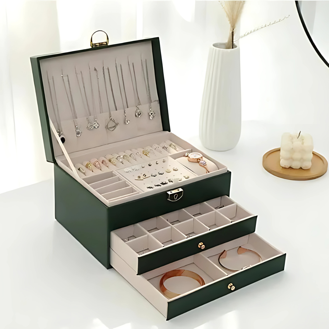 BowLift | Leather Multi-Layer Jewelry Box Organizer
