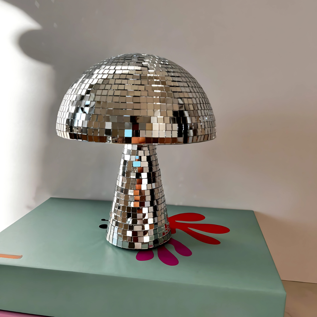 BowLift | Metallic Disco Table Lamp Mushroom Design