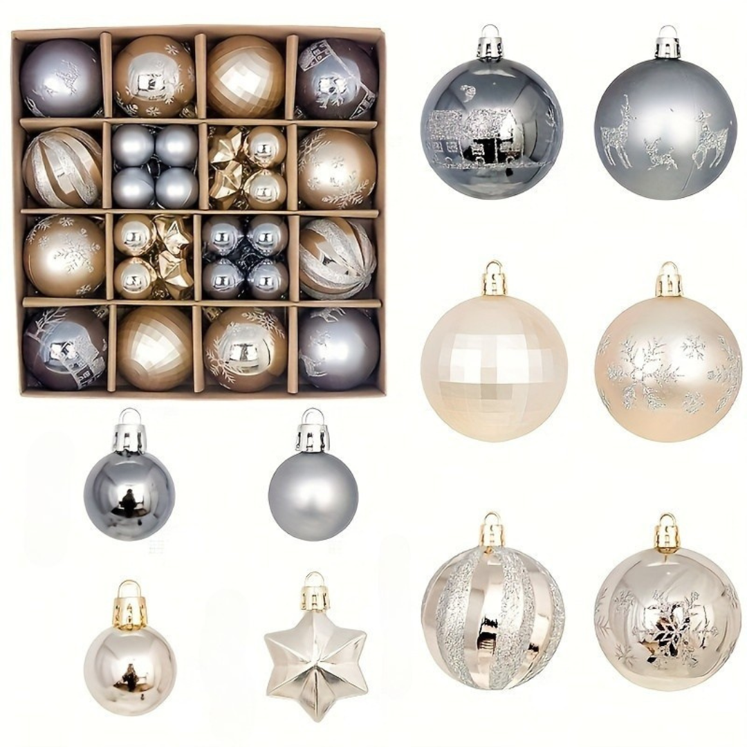 BowLift | Christmas Tree Baubles Set – Plastic Hanging Ornaments