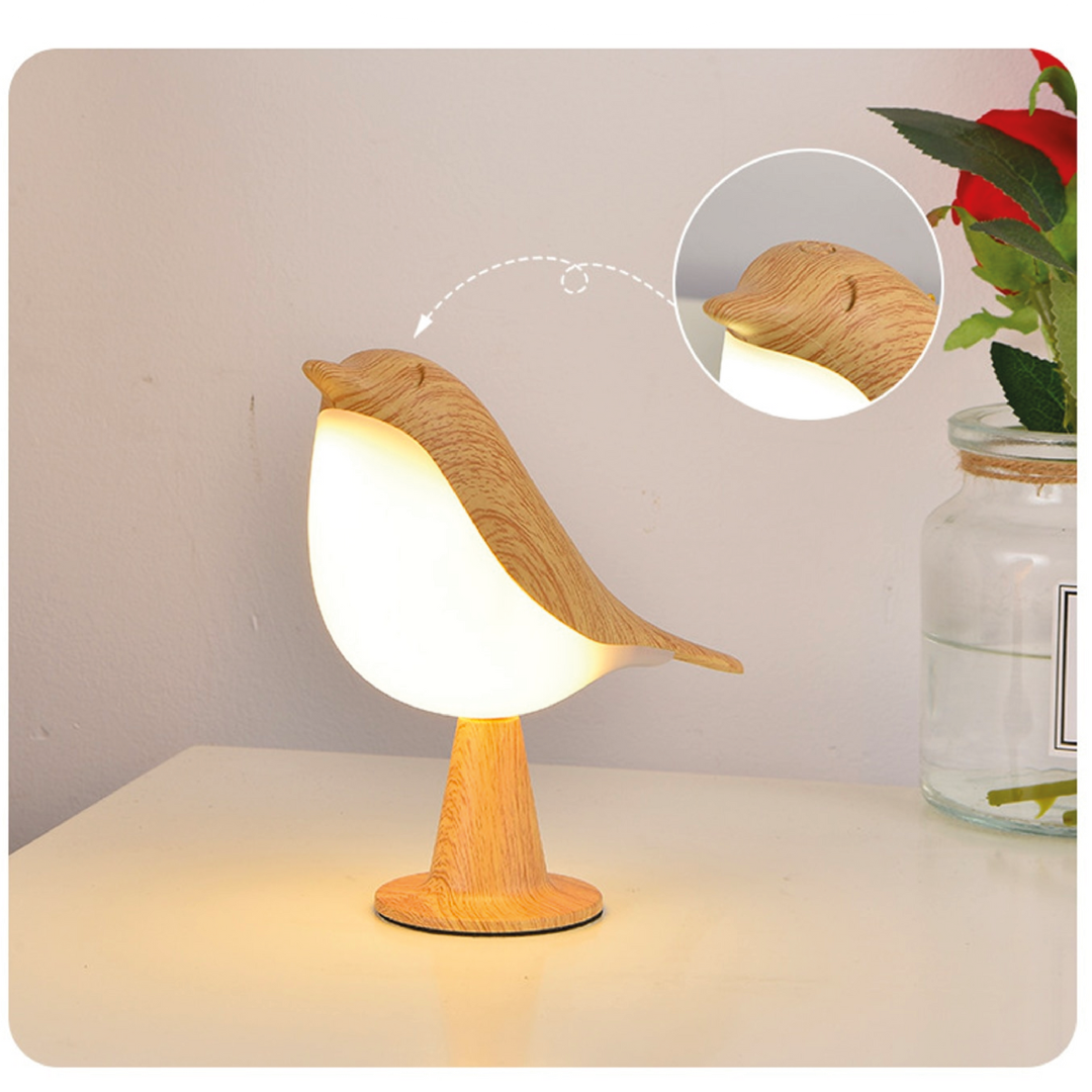 BowLift | Table Lamp with Bird Design in Wood Finish