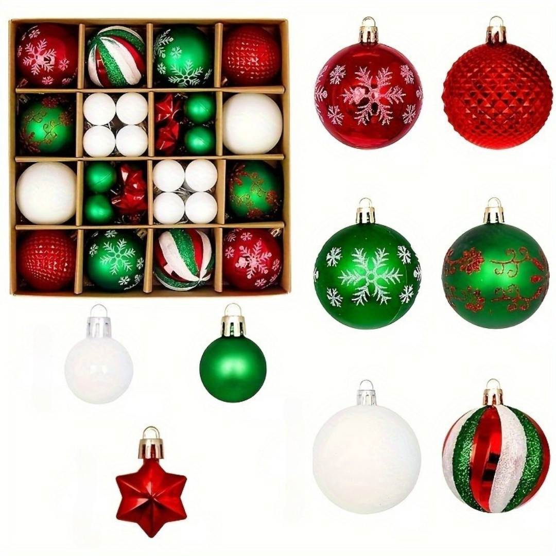 BowLift | Christmas Tree Baubles Set – Plastic Hanging Ornaments