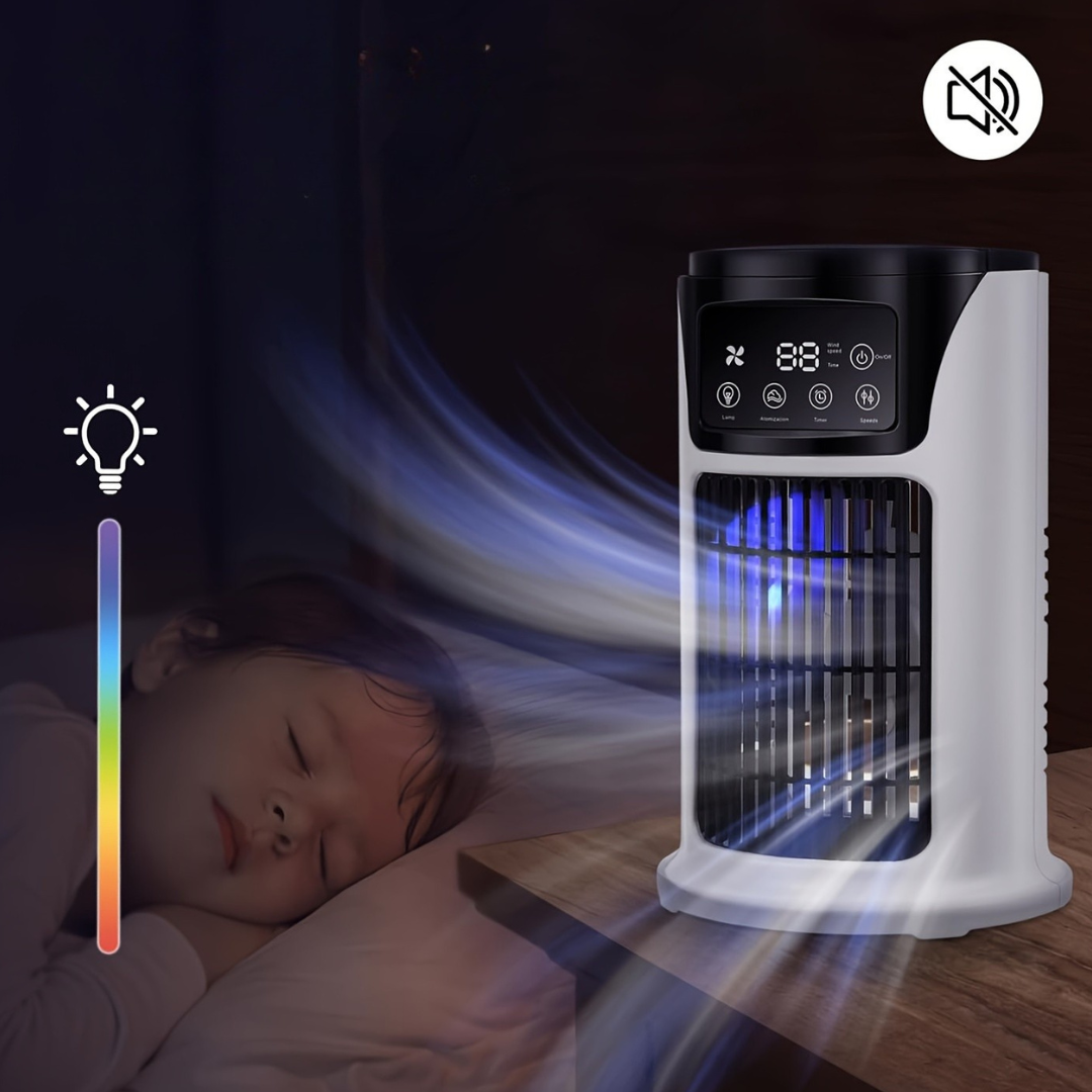 Portable Air Cooler Humidifier Fan USB White | Bowlift