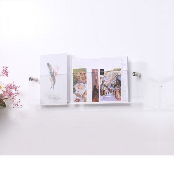 BowLift | Wall Shelf Clear Acrylic Magazine Holder