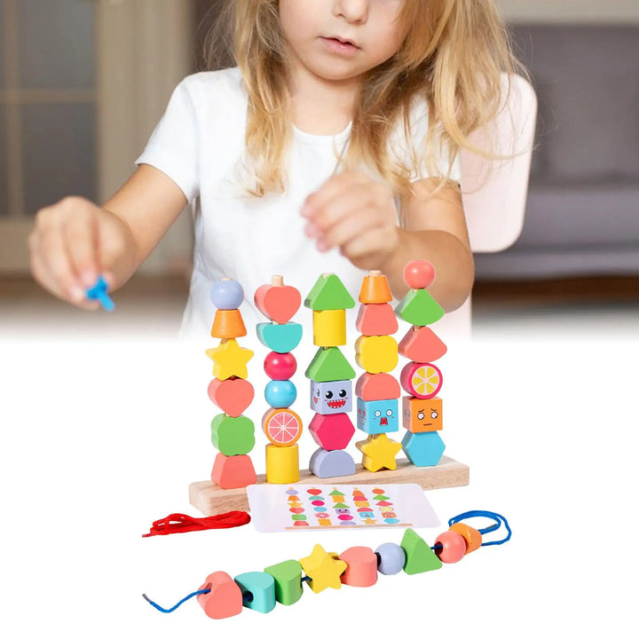 BowLift | Promotes Spatial Understanding – Learning Blocks Made of Wood with Colorful Shapes