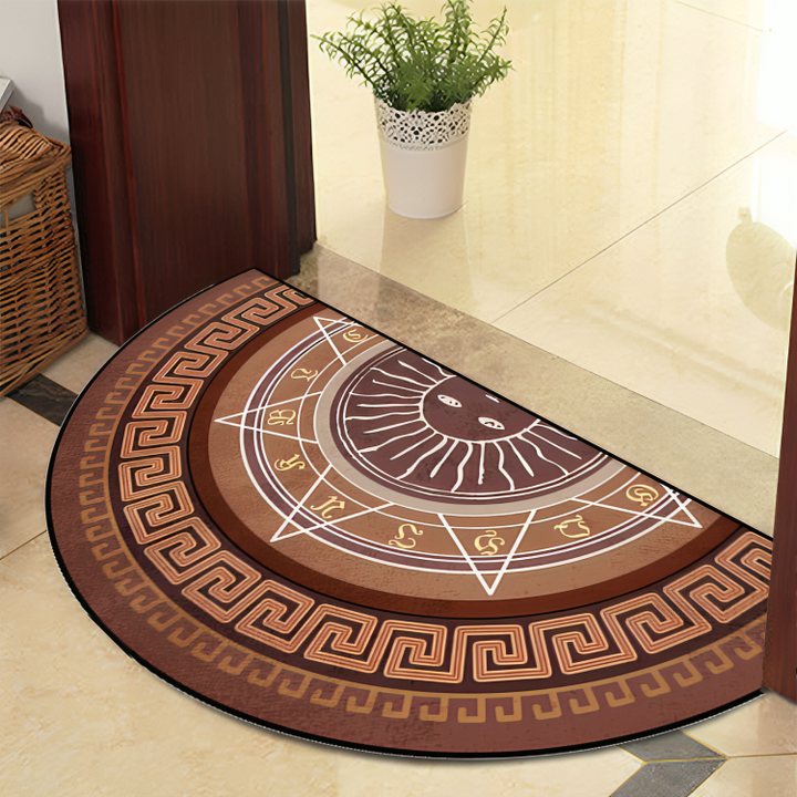 BowLift | Round Mandala Rug - Thick non-slip Mat, machine washable, perfect for living room, hallway and outdoors – Polyester