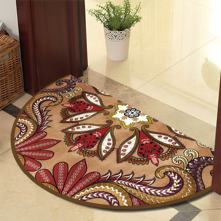 BowLift | Round Mandala Rug - Thick non-slip Mat, machine washable, perfect for living room, hallway and outdoors – Polyester