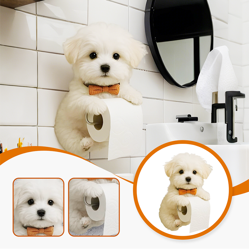 BowLift | Dog Toilet Paper Holder – Decorative Dispenser for a Cheerful Bathroom