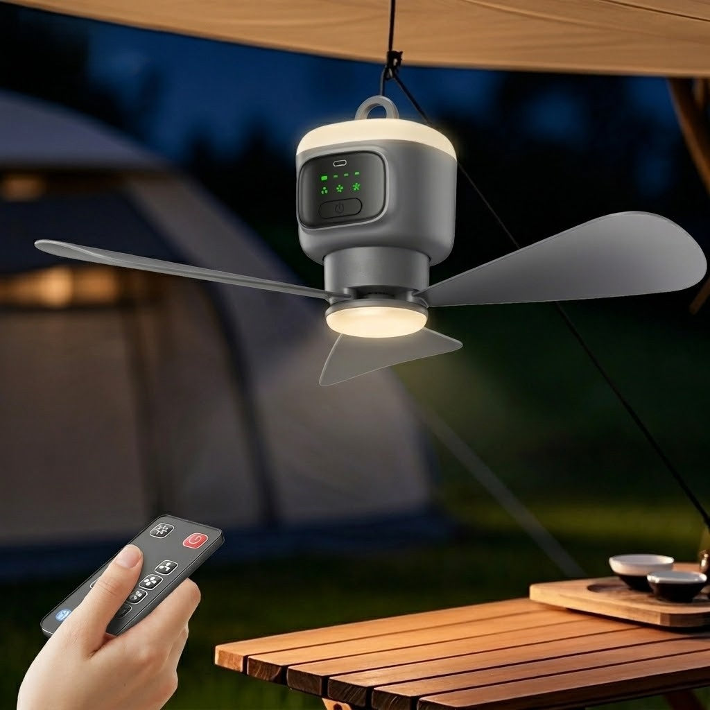 Home Cool Portable Rechargeable RC Hanging Fan Lamp | Bowlift