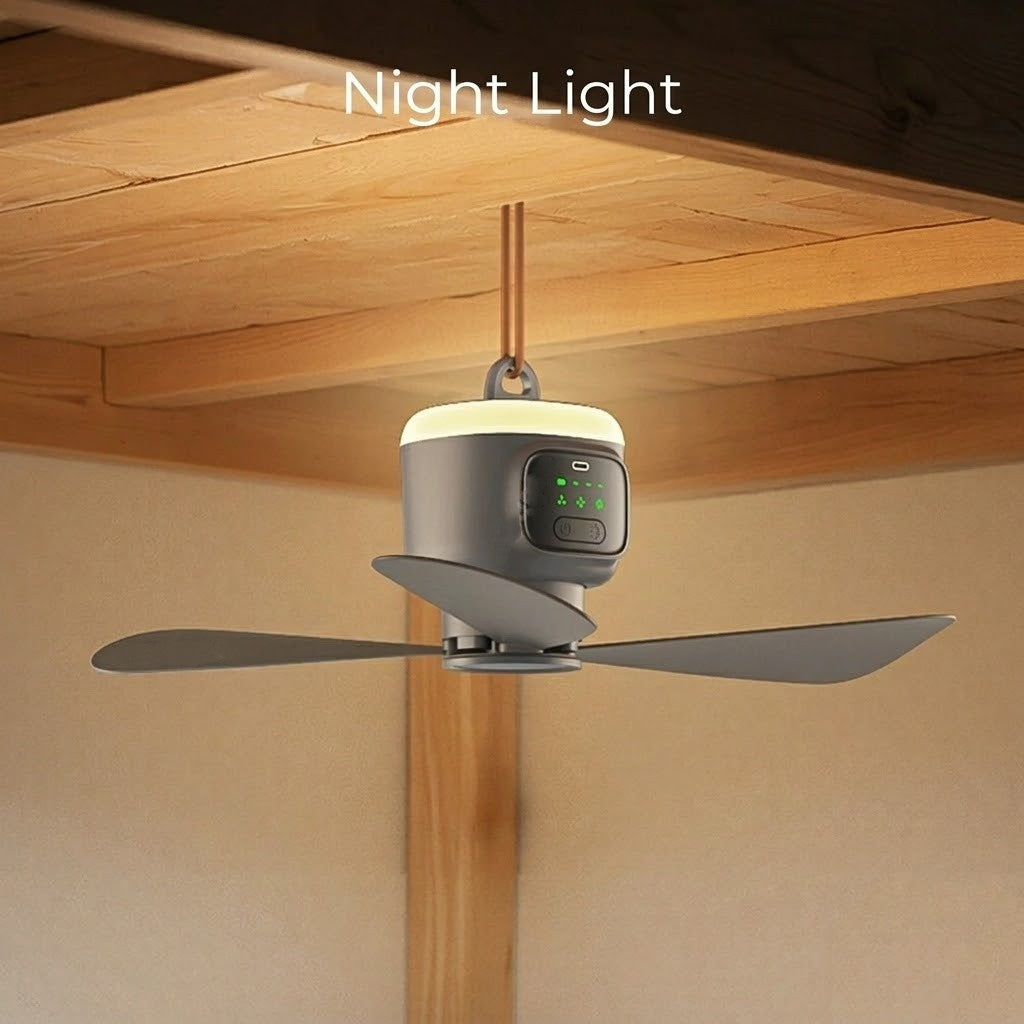 Home Cool Portable Rechargeable RC Hanging Fan Lamp | Bowlift