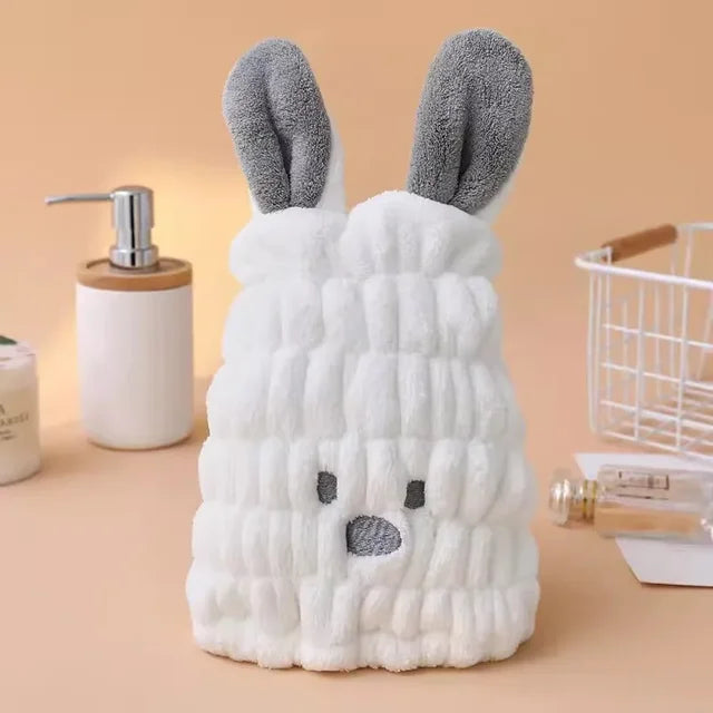 BowLift | Cozy & Quick – Absorbent Bunny Ear Hair Drying Cap