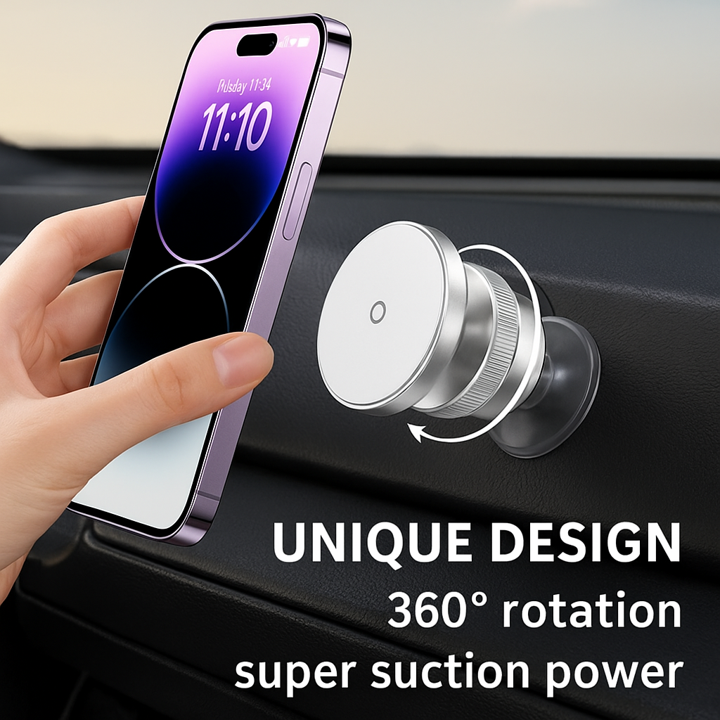 BowLift | Rotating Magnetic Super Strong Vacuum Car Phone Holder