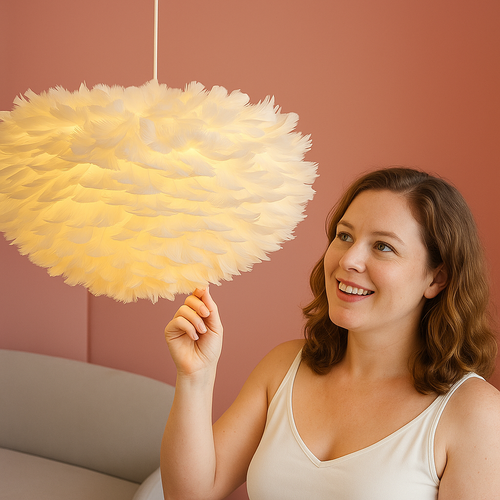 Cloud Like Realistic Feather Chandelier | Bowlift