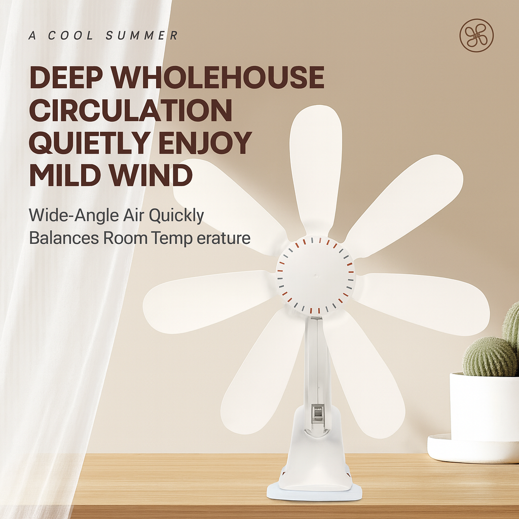 Portable Clip-On Desk & Bedside Fan | Bowlift