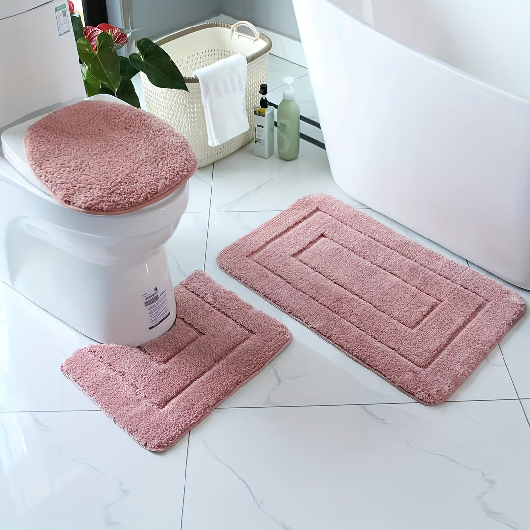 BowLift | SoftStep Luxe Bath Mat Set – Non-Slip, Quick-Drying and Washable