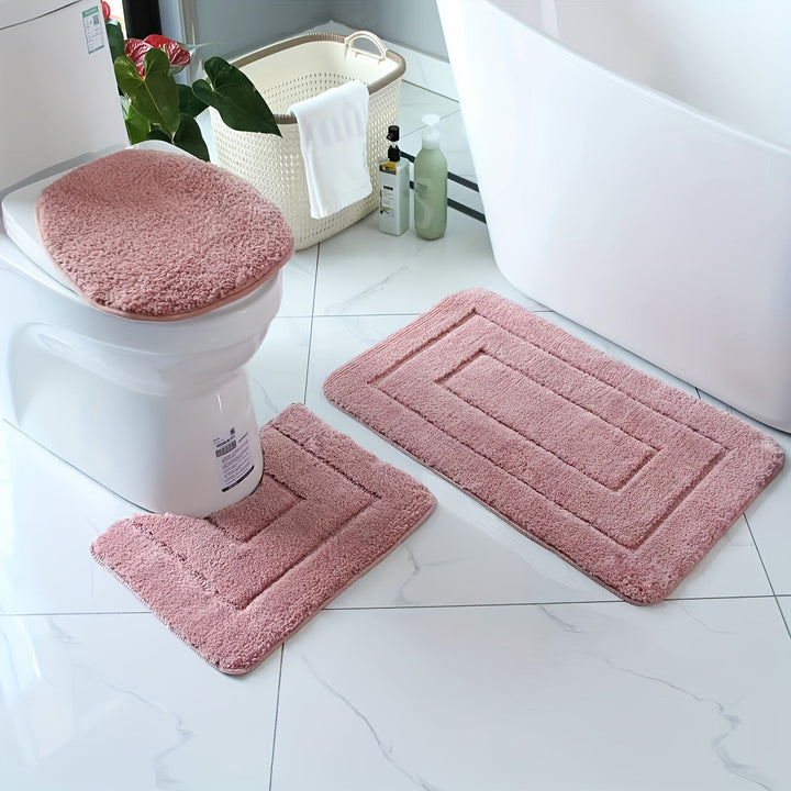 BowLift | SoftStep Luxe Bath Mat Set – Non-Slip, Quick-Drying and Washable