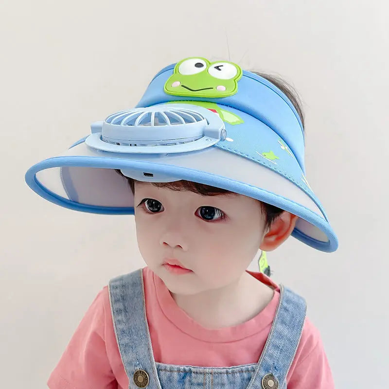 BowLift | Children's Sun Hat with Fan – Adjustable Summer Hat with Frog Design