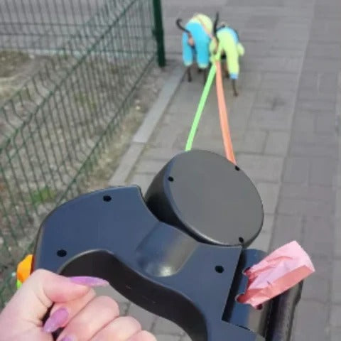BowLift | TangleFree Dual Dog Leash with LED Light & 360° Swivel