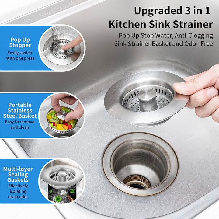 Drain filter stainless steel with pop-up mechanism | Bowlift