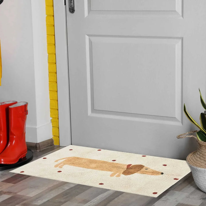 BowLift | Soft rug with dachshund pattern – Cozy children's rug for the bedroom