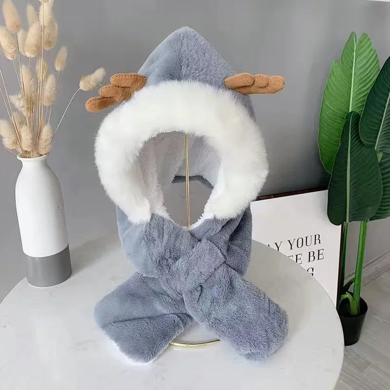 BowLift | Warm & cozy – 2-in-1 beanie & scarf with plush for cold days