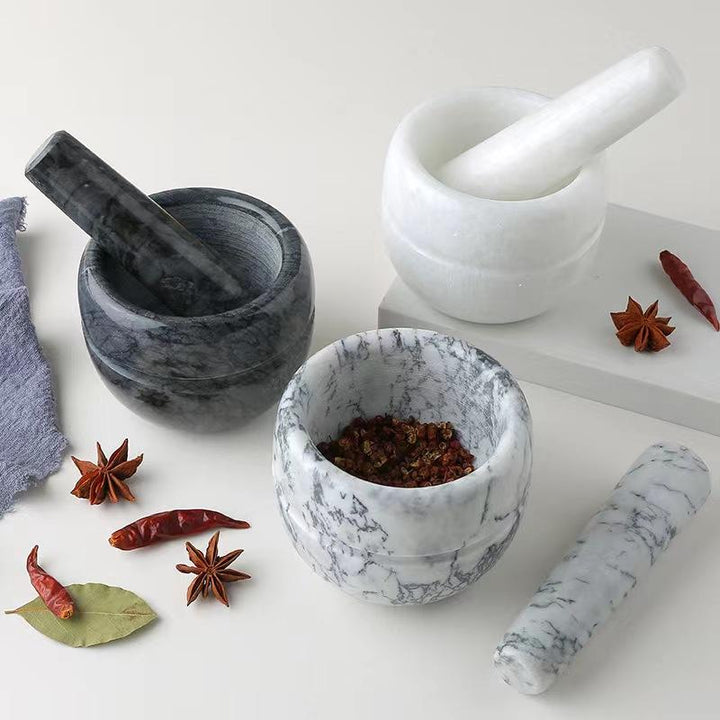 BowLift | Marble Mortar and Pestle;  
Size: 13*13*9cm;  
Pestle: R5*15cm;