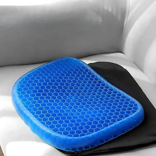 DrukVrij Orthopedic Gel Seat Cushion – Breathable Honeycomb Design for Coccyx and Back Pain Relief | Bowlift