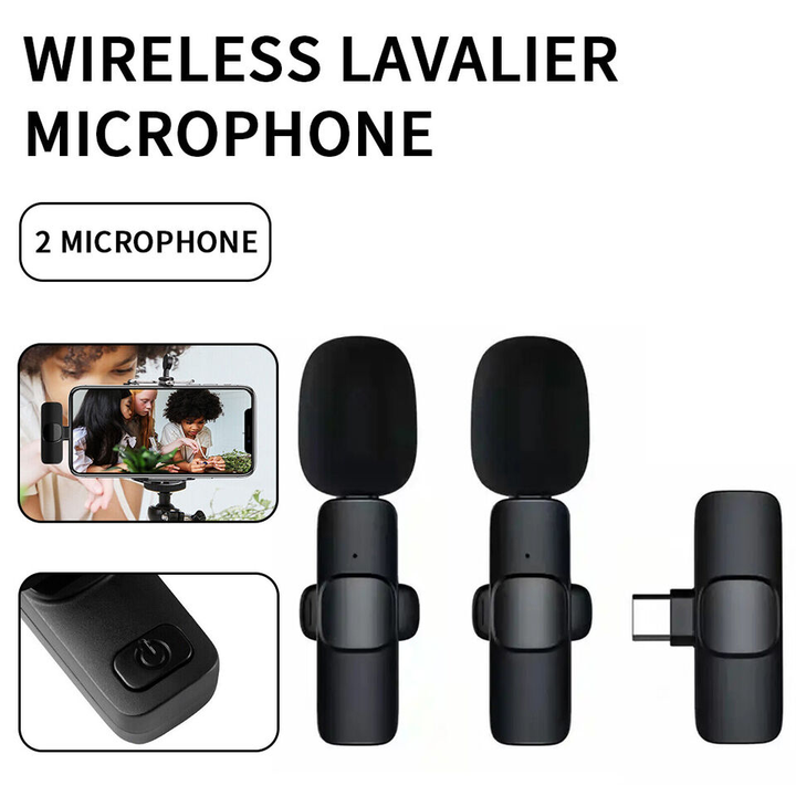 Professional Wireless Lavalier Microphone - Cordless & Omnidirectional Mic Bowlift