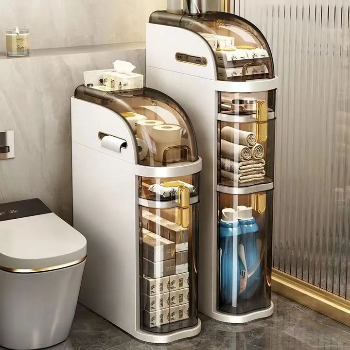 BowLift | BathroomBliss Rolling Cabinet | Space-saving bathroom solution with wheels for easy moving