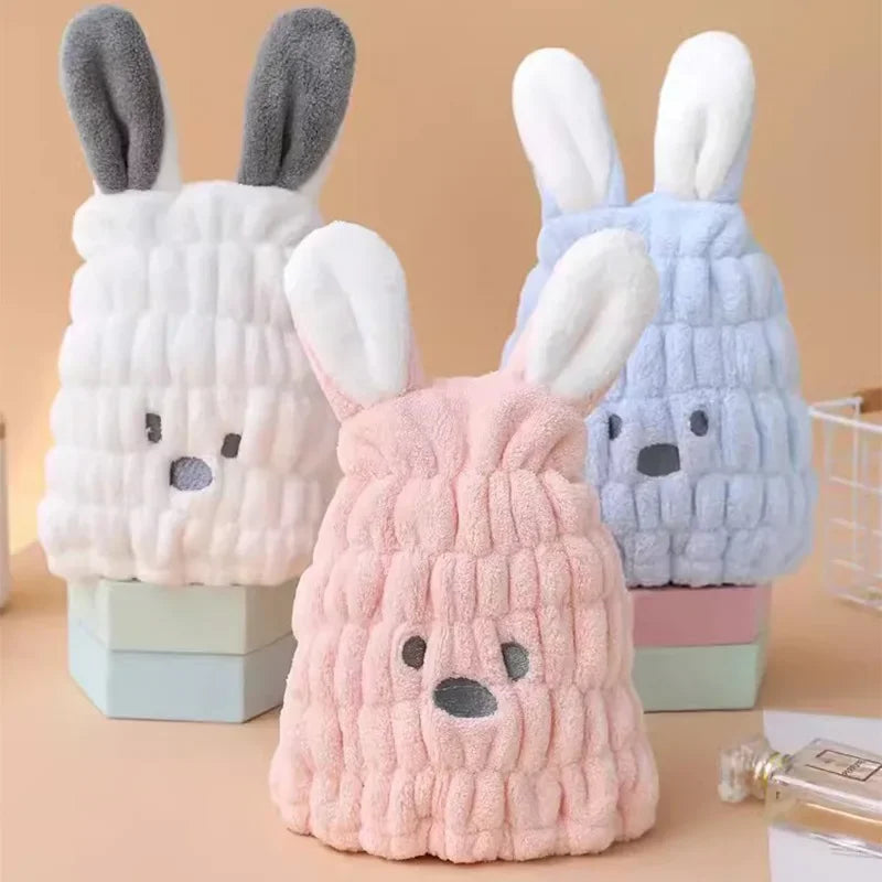 BowLift | Cozy & Quick – Absorbent Bunny Ear Hair Drying Cap