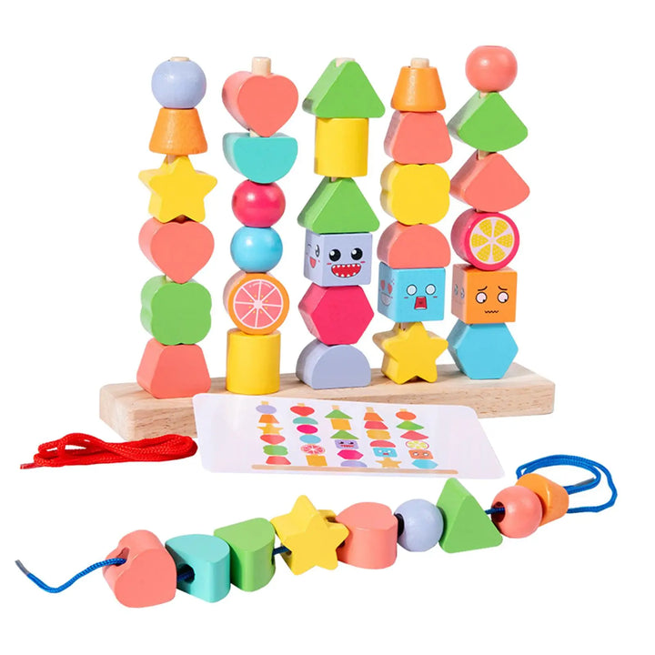 BowLift | Promotes Spatial Understanding – Learning Blocks Made of Wood with Colorful Shapes