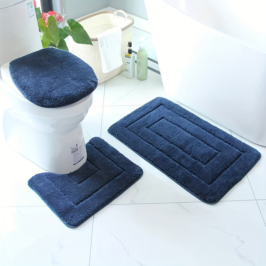 BowLift | SoftStep Luxe Bath Mat Set – Non-Slip, Quick-Drying and Washable