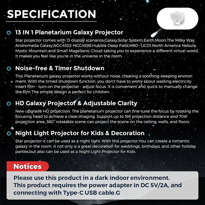 BowLift | Starry Night Galaxy Projector