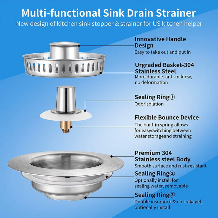 Drain filter stainless steel with pop-up mechanism | Bowlift