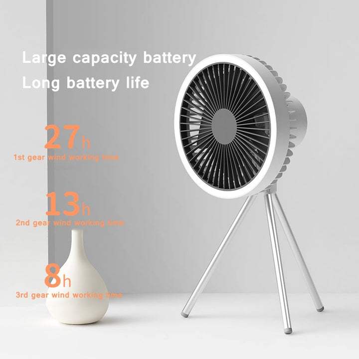 Rechargeable Desk Fan 7inch with Light | Bowlift