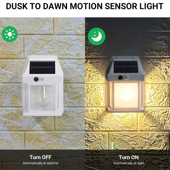 BowLift | LuminGlow Solar Sconce: Dimmable Elegance