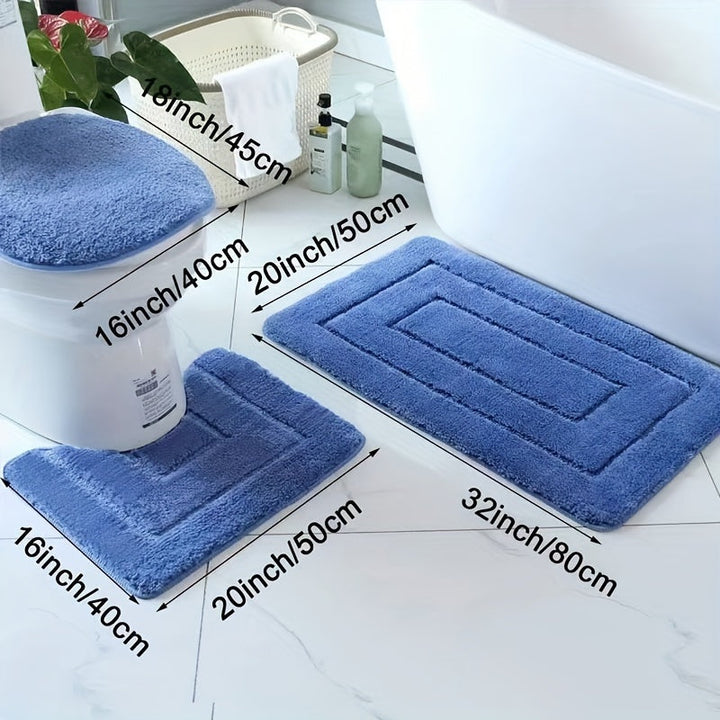 SoftStep Luxe Bathroom Mat Set – Non-Slip, Quick-Drying and Washable | Bowlift