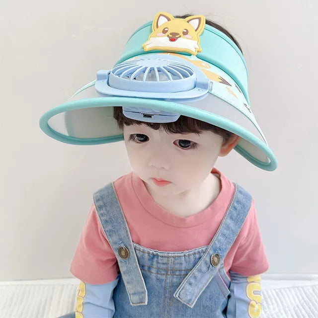 BowLift | Children's Sun Hat with Fan – Adjustable Summer Hat with Frog Design
