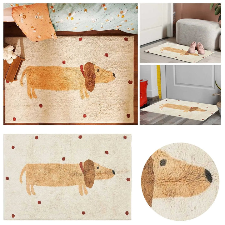 BowLift | Soft rug with dachshund pattern – Cozy children's rug for the bedroom