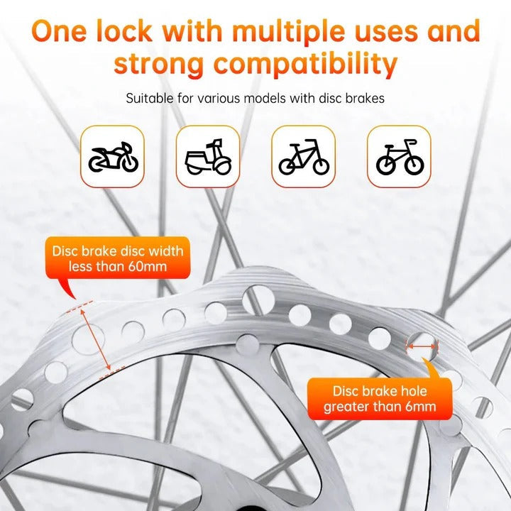 BowLift | Motorcycle Anti Theft Disc Brake Lock with Motion Alarm