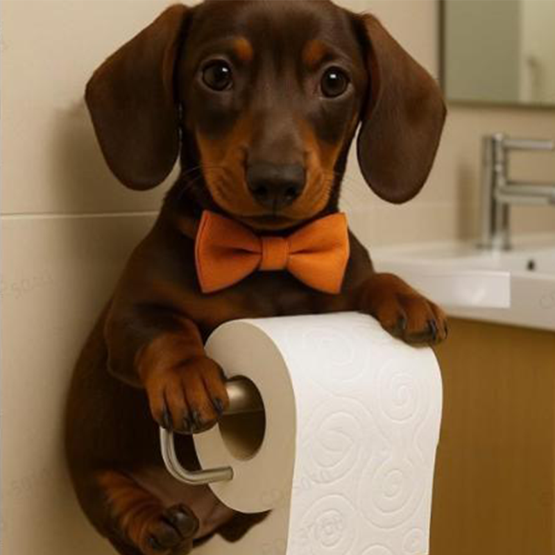 BowLift | Dog Toilet Paper Holder – Decorative Dispenser for a Cheerful Bathroom